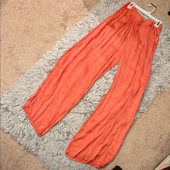 None Pants - Coral Wide-Leg Women's Pants